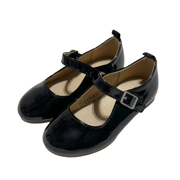 NEW Baby Gap Girls Glossy Patent Ballet Flats Black - Picture 1 of 4